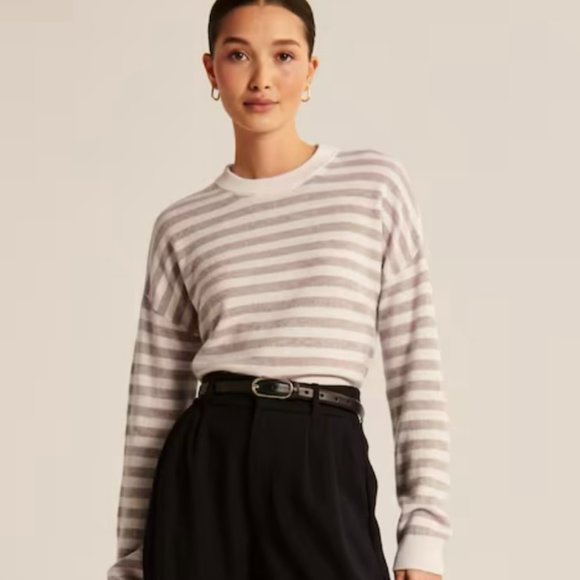 Abercrombie & Fitch Sweaters - Abercrombie & Fitch Cashmere Striped Scoopneck Sweater 100% Cashmere XXS NWT